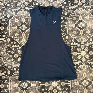 Gymshark Navy Blue Drop Arm Tank